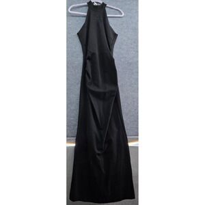 Vock Gothic Black Halter Maxi Dress Cross Lace Detail Size S